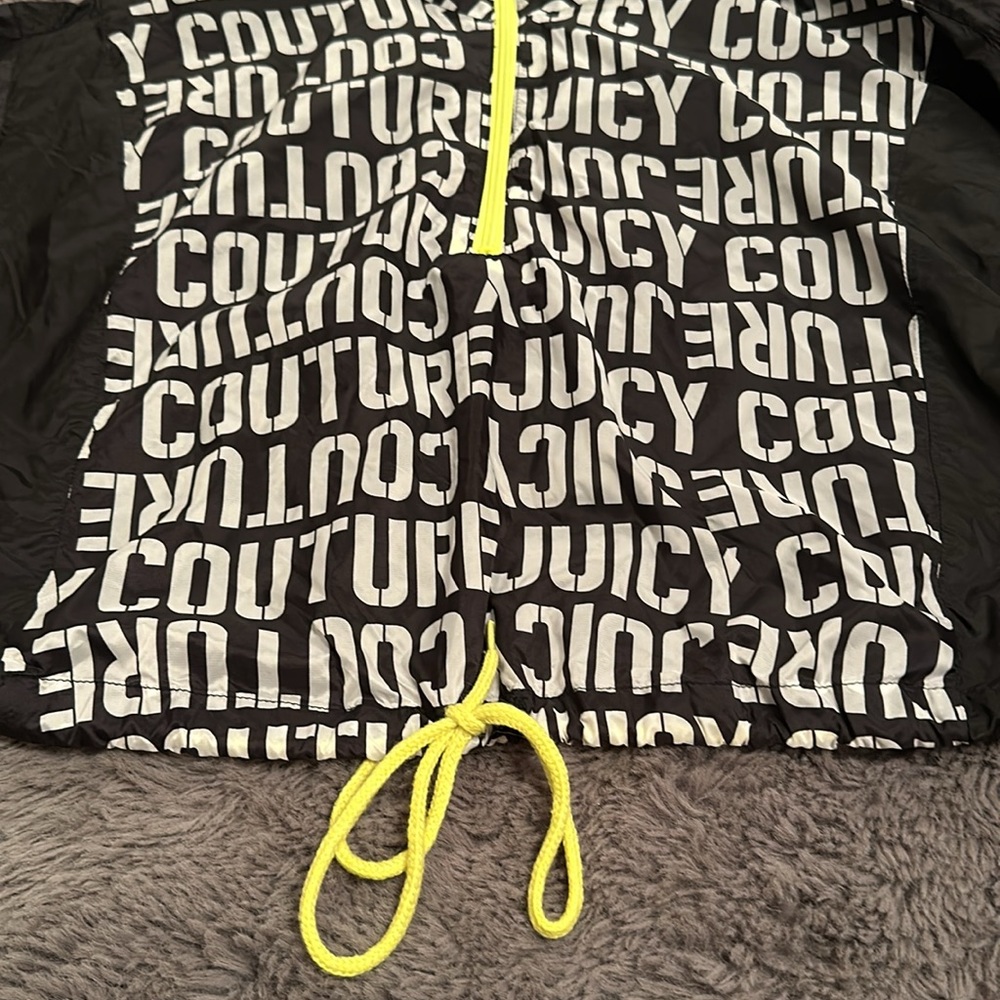 Juicy by Juicy Couture Colorblock Monogram Quarter Zip Windbreaker Size Small - Picture 4 of 7